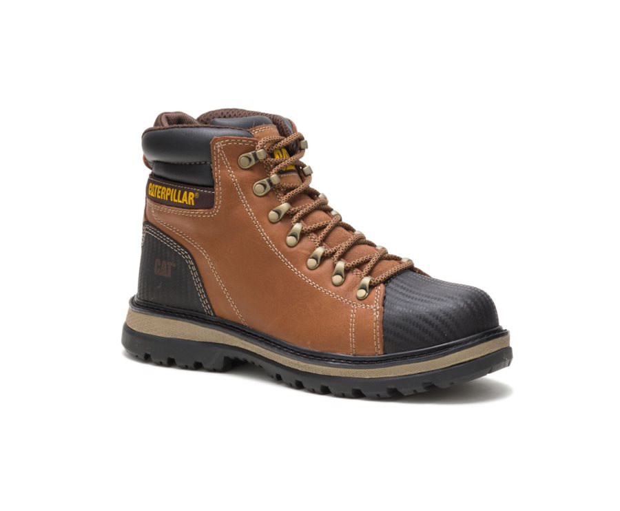 Caterpillar Foxfield Steel Burunlu İş Boot Iş Botu Erkek Kahverengi Siyah | DKPEN9