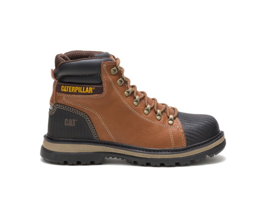 Caterpillar Foxfield Steel Burunlu İş Boot Iş Botu Erkek Kahverengi Siyah | DKPEN9