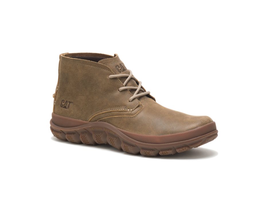 Caterpillar Fused Tri Mid Cut Boot Deri Bot Erkek Kahverengi Yeşil | 6LSIGY