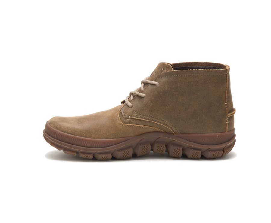 Caterpillar Fused Tri Mid Cut Boot Deri Bot Erkek Kahverengi Yeşil | 6LSIGY