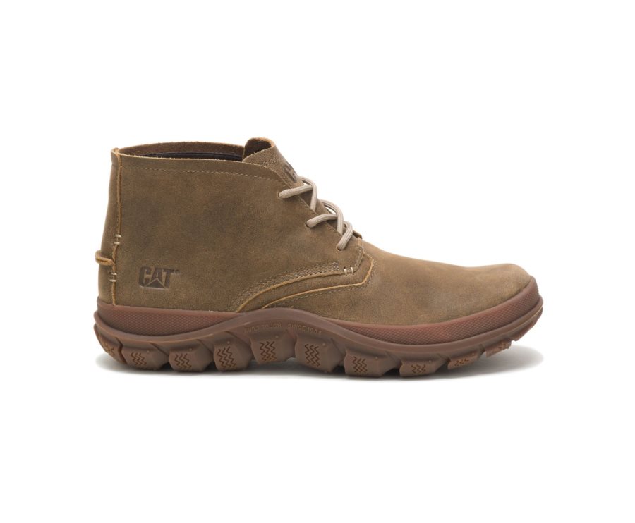 Caterpillar Fused Tri Mid Cut Boot Deri Bot Erkek Kahverengi Yeşil | 6LSIGY