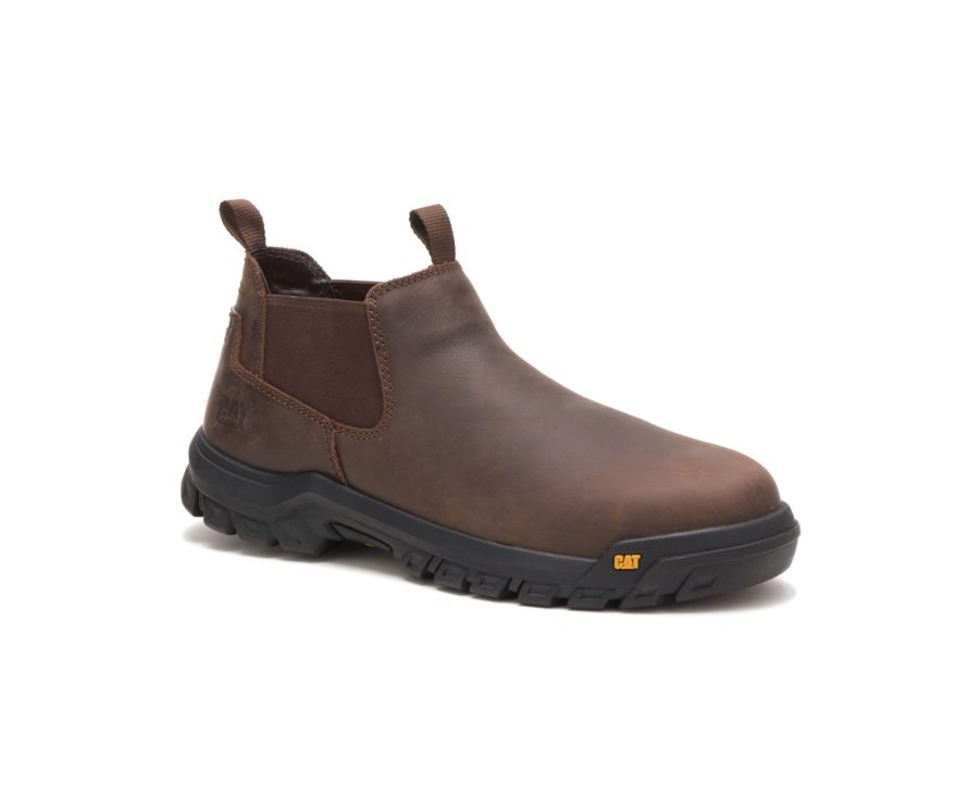 Caterpillar Outline Slip-On Steel Burunlu İş Boot Slip On Erkek Kahverengi | ZWKYDK