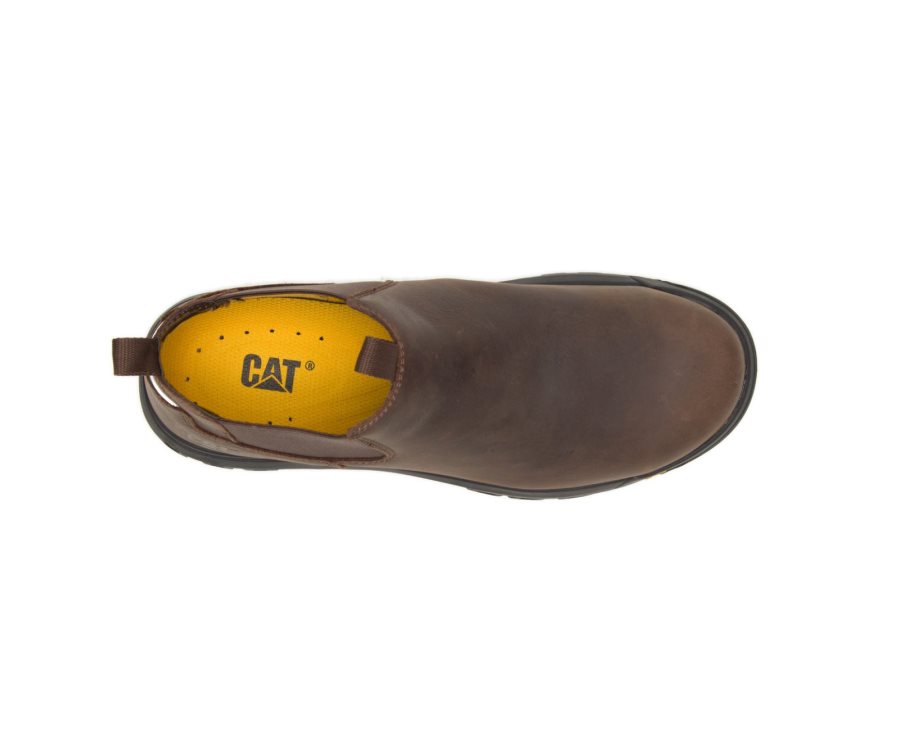 Caterpillar Outline Slip-On Steel Burunlu İş Boot Slip On Erkek Kahverengi | ZWKYDK