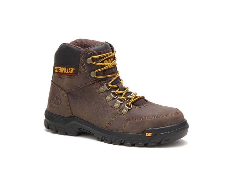 Caterpillar Outline Steel Burunlu İş Boot Iş Botu Erkek Kahverengi | 5W17WA