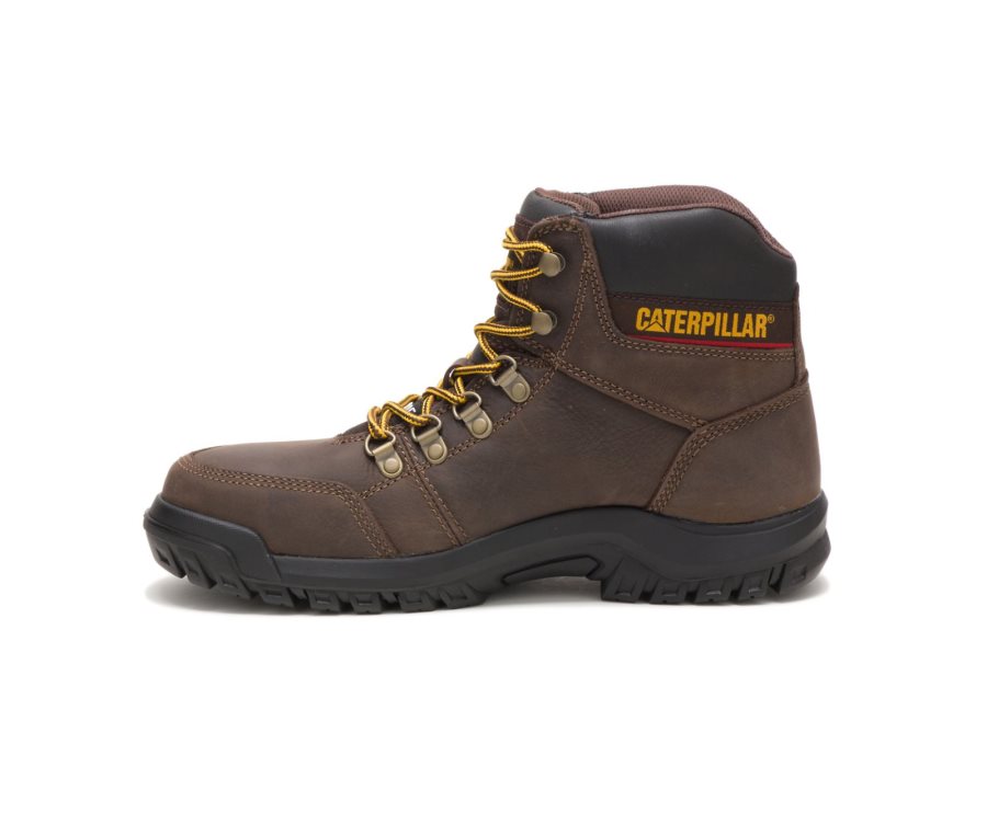 Caterpillar Outline Steel Burunlu İş Boot Iş Botu Erkek Kahverengi | 5W17WA