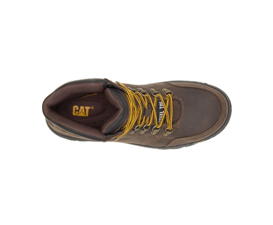 Caterpillar Outline Steel Burunlu İş Boot Iş Botu Erkek Kahverengi | 5W17WA