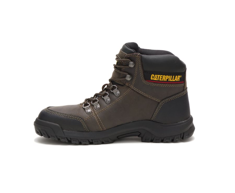 Caterpillar Outline Steel Burunlu İş Boot Iş Botu Erkek Koyu Gri | KJ78X7