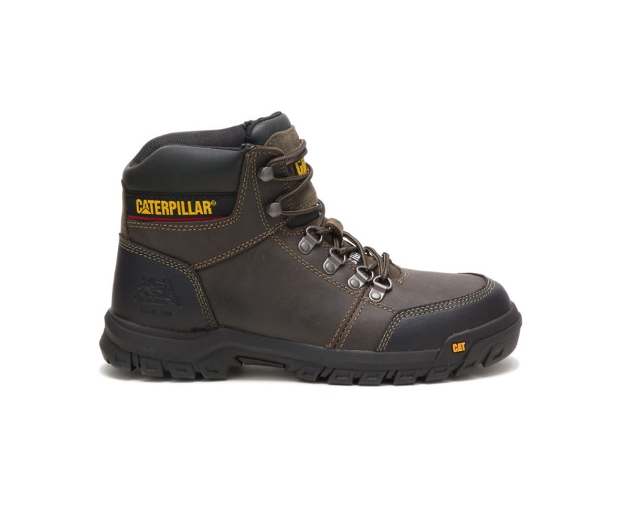 Caterpillar Outline Steel Burunlu İş Boot Iş Botu Erkek Koyu Gri | KJ78X7