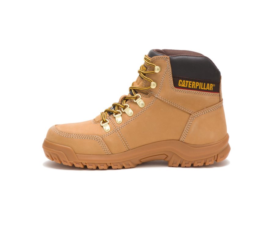 Caterpillar Outline Steel Burunlu İş Boot Iş Botu Erkek Kahverengi | TOFAPC