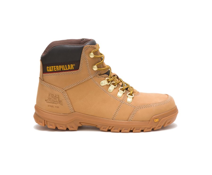 Caterpillar Outline Steel Burunlu İş Boot Iş Botu Erkek Kahverengi | TOFAPC